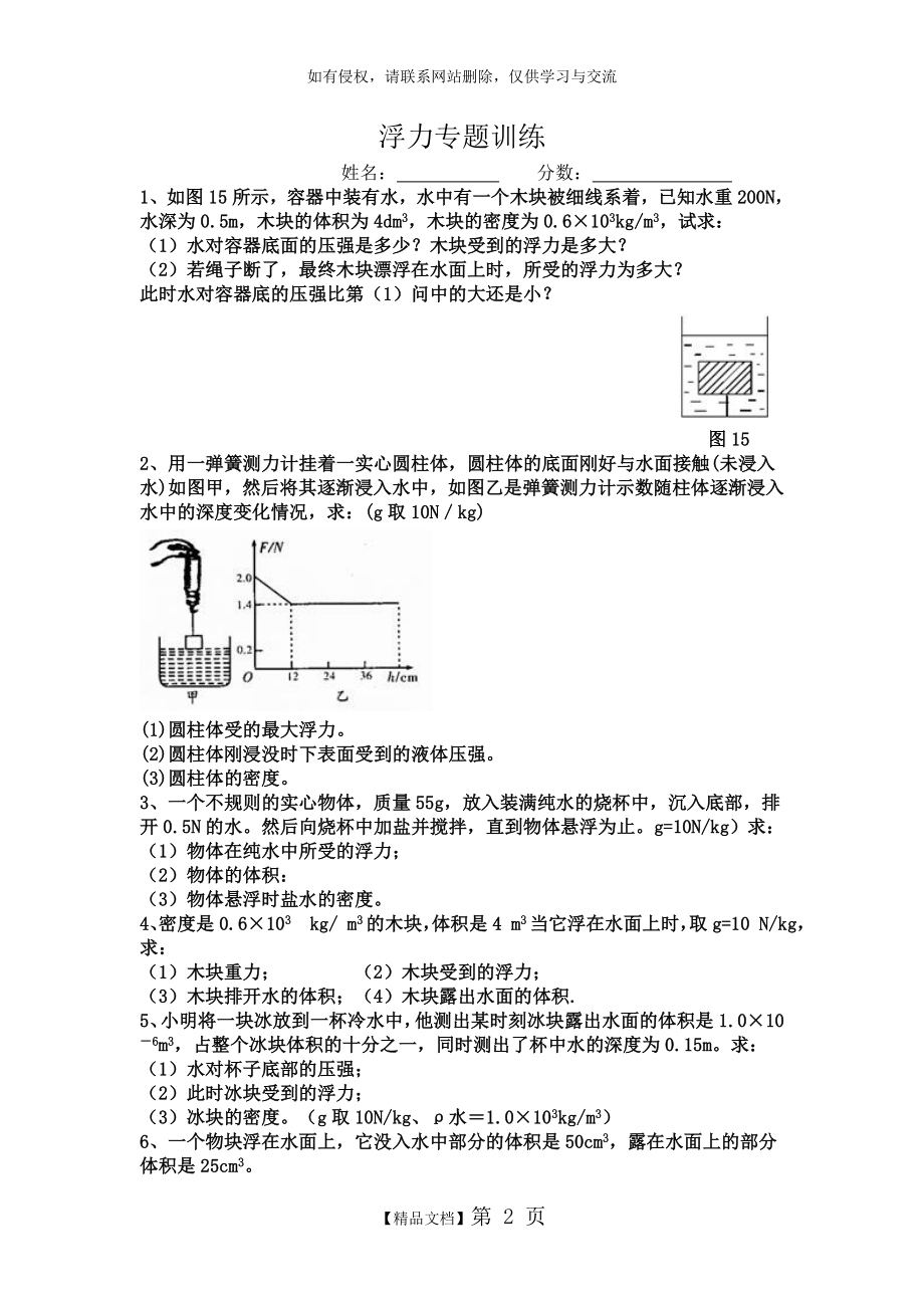 初中物理浮力计算题含答案1.doc_第2页