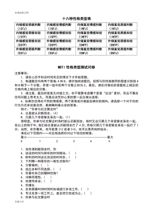 MBTI职业性格测试及解析汇报(最完整版).doc