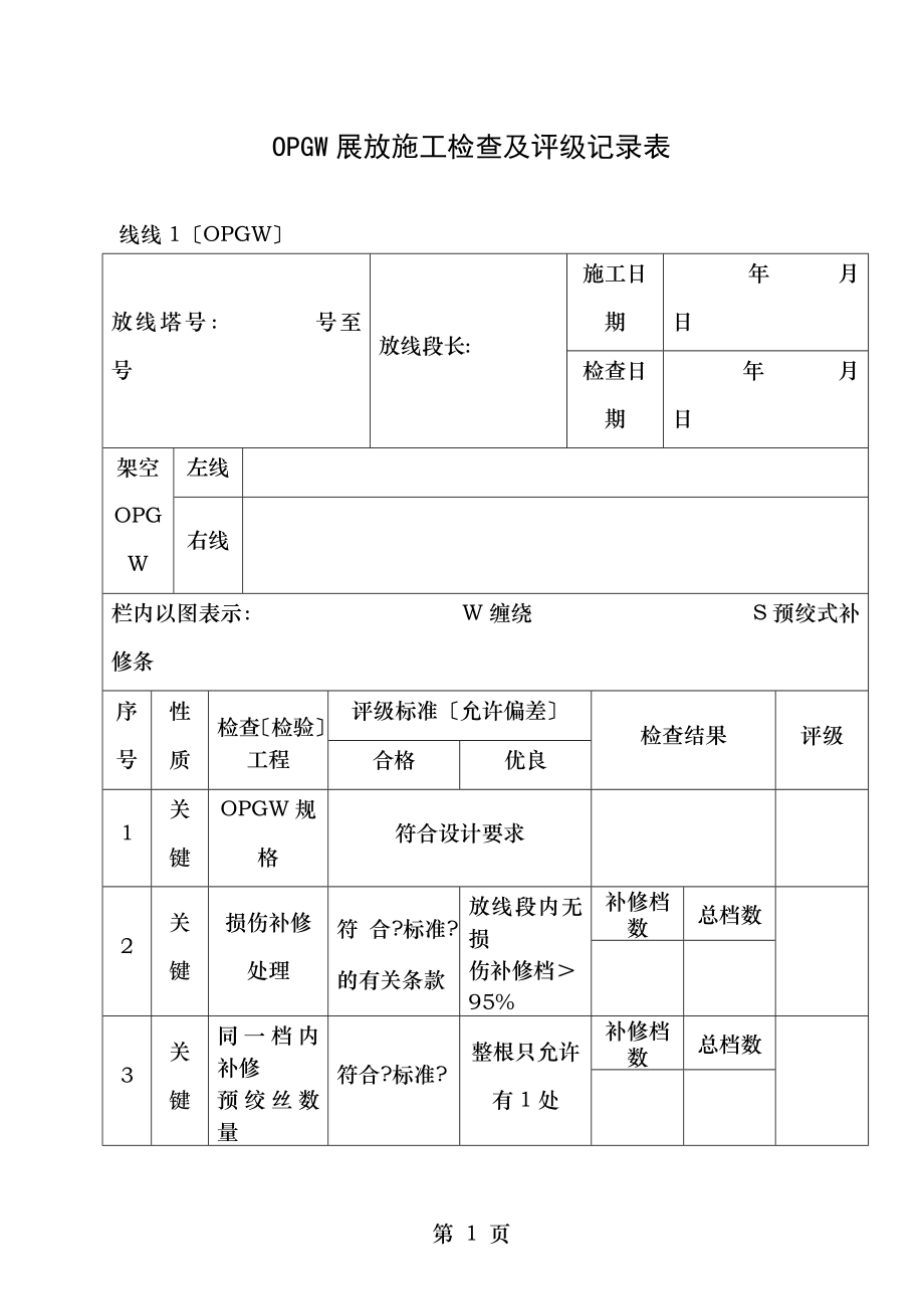 OPGW施工质量检验与评定标准.doc_第1页