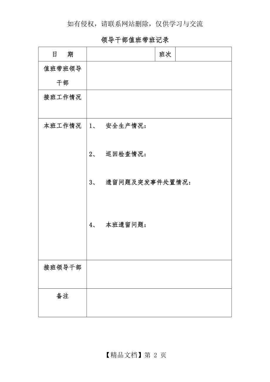 领导干部值班带班记录.doc_第2页