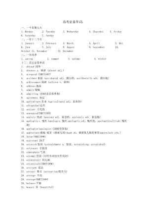 英语高考常考知识点总结阅读理解短文改错书面表达.docx