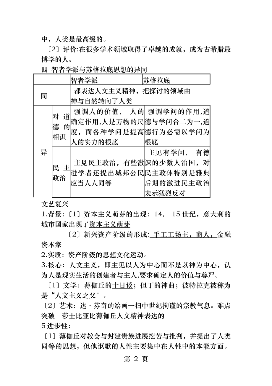 西方人文主义思想的起源知识点.docx_第2页