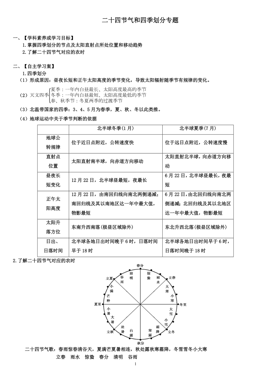 专题十二-二十四节气和四季划分.doc_第1页