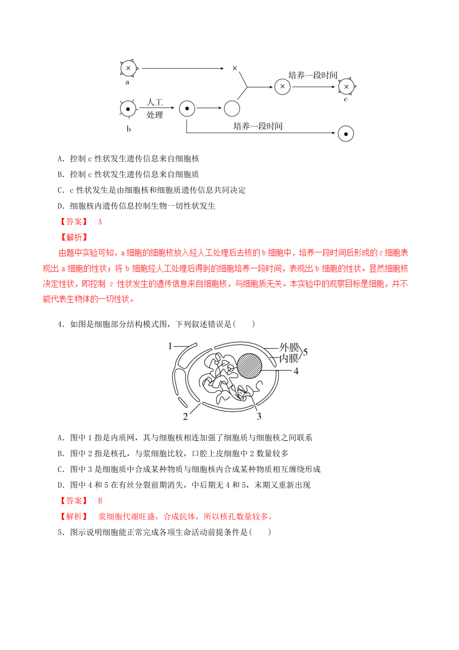 年高考生物一轮复习专题21细胞膜押题专练.docx_第2页