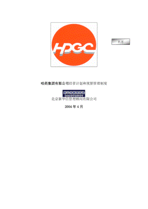 哈药集团经营计划和预算管理制度.docx