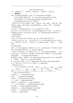 七年级下册英语语法总复习初一下册.doc