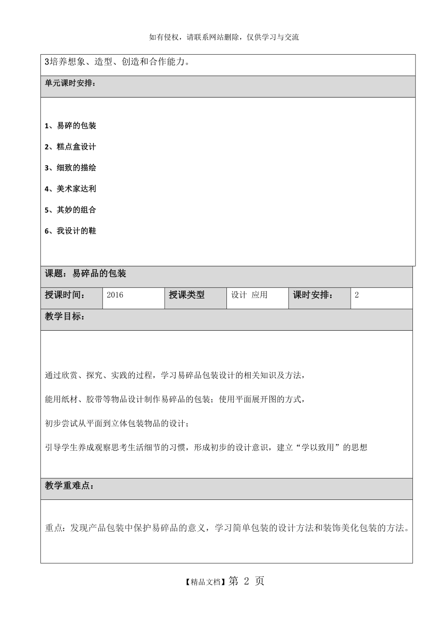 小学五年级美术 第一单元(易碎品的包装).doc_第2页