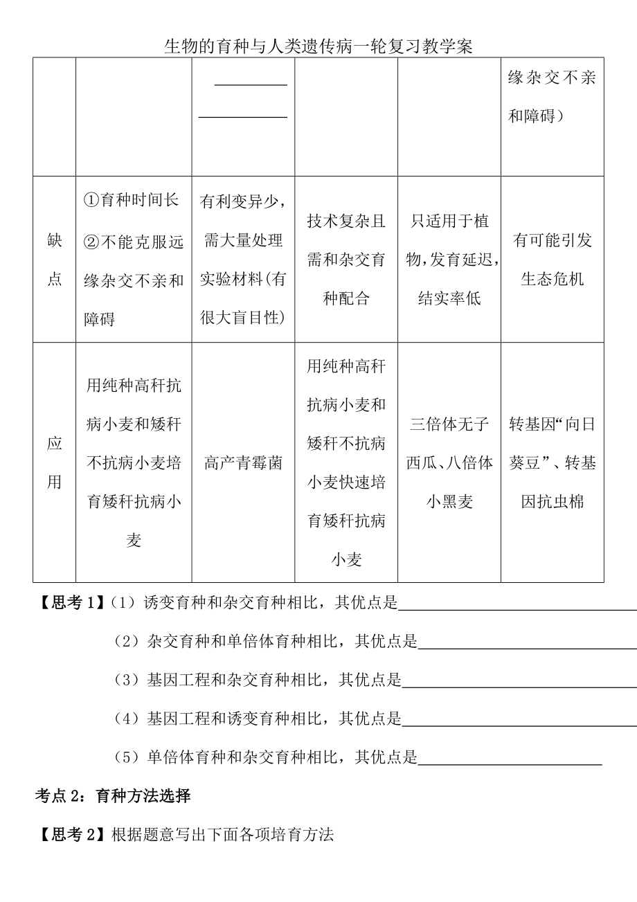 生物的育种与人类遗传病一轮复习教学案.docx_第2页