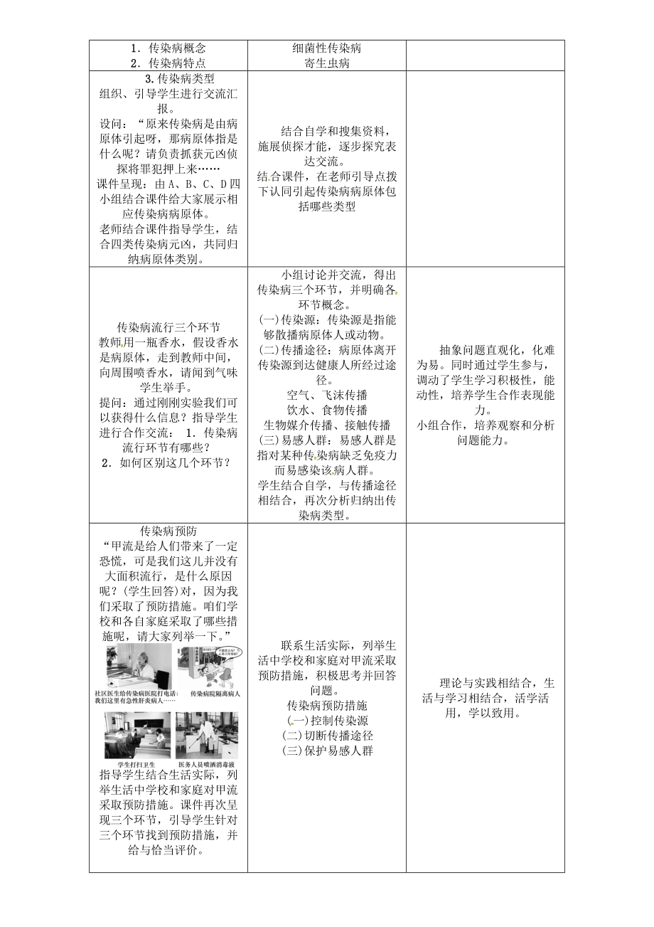 年春八年级生物下册第八单元第一章第一节传染病及其预防教学案.docx_第2页