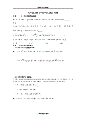 七年级一元一次方程培优(自己整理).doc