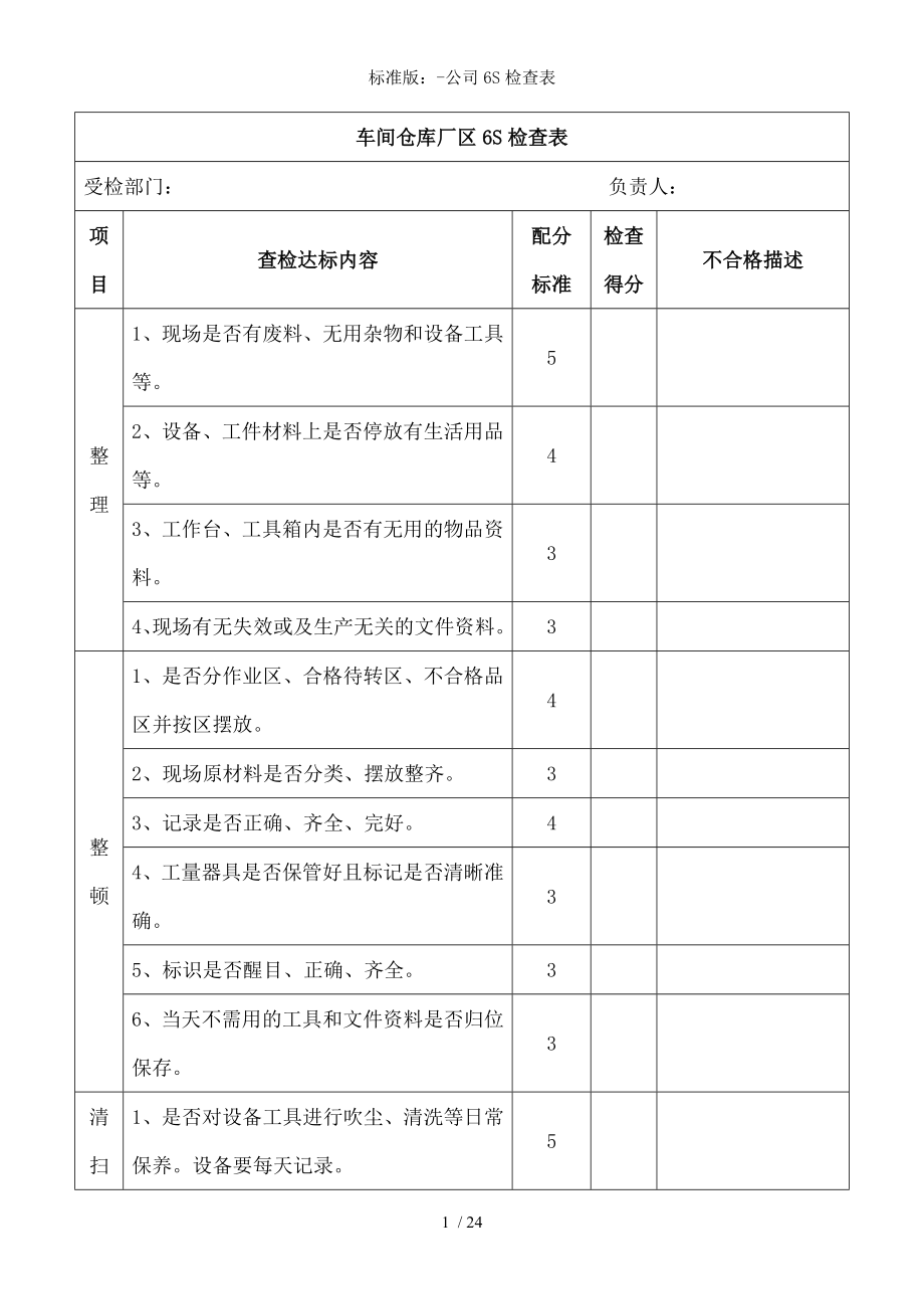 标准版公司6S检查表.docx_第1页