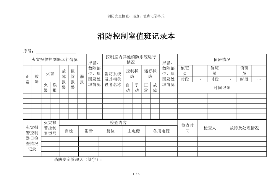 消防安全检查巡查值班记录格式.docx_第1页