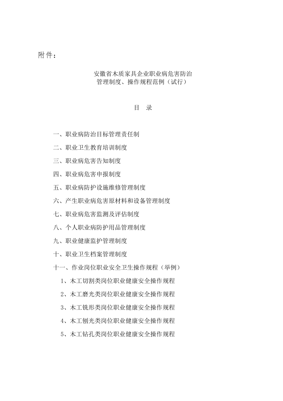 家具企业职业病危害管理制度、操作规程.docx_第1页