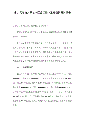 市人民政府关于基本医疗保障体系建设情况的报告.docx