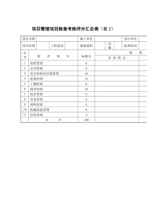 项目管理检查考核评分表.docx