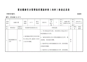 职业健康安全体系现场审核检查记录表.docx