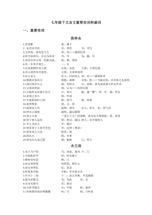 七年级下文言文重要实词和虚词.doc