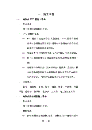 建筑电气工程技术交底砌体内管路敷设工程.doc