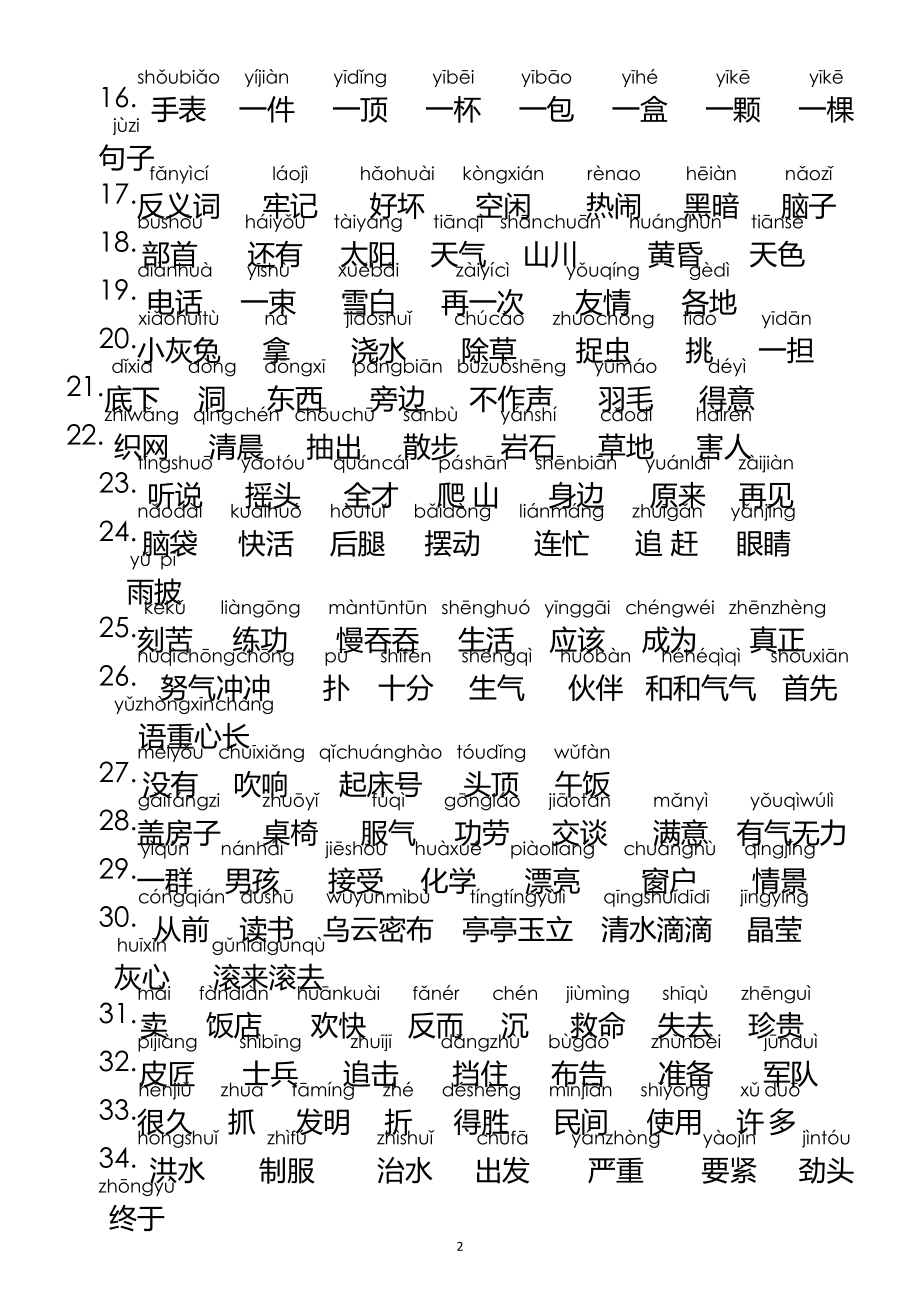 一年级下学期语文生字表(带拼音)(上海).doc_第2页