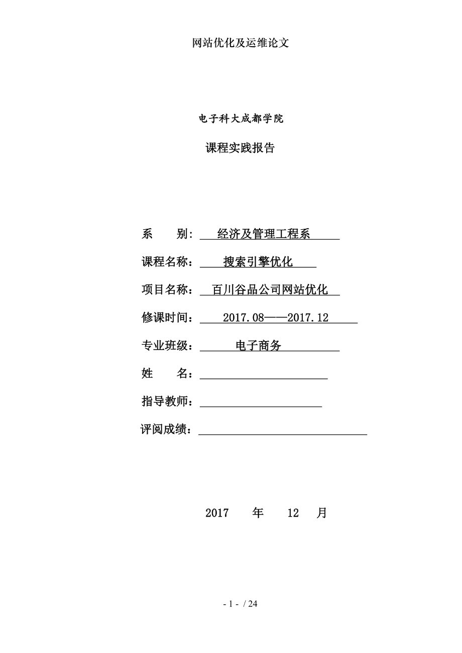 网站优化及运维论文.docx_第1页