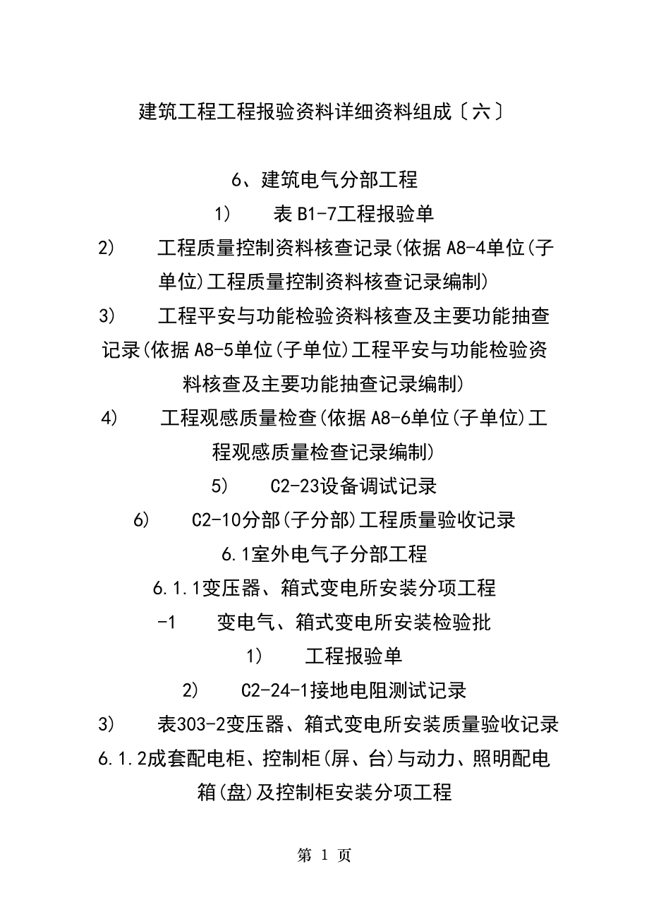 建筑工程工程报验资料详细资料组成.doc_第1页