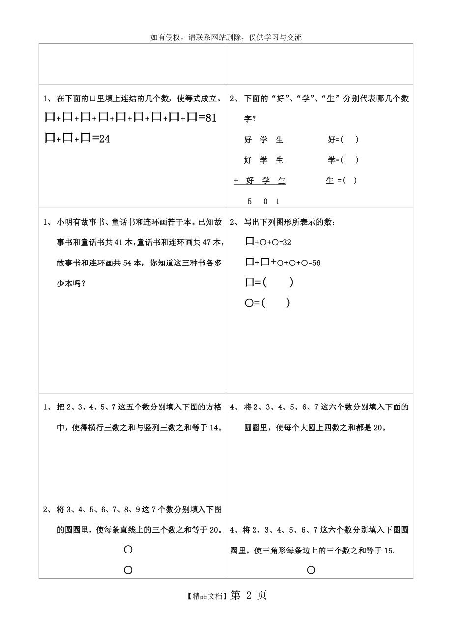 小学二年级经典必考奥数题.doc_第2页