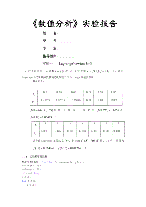 实验报告数值分析.doc