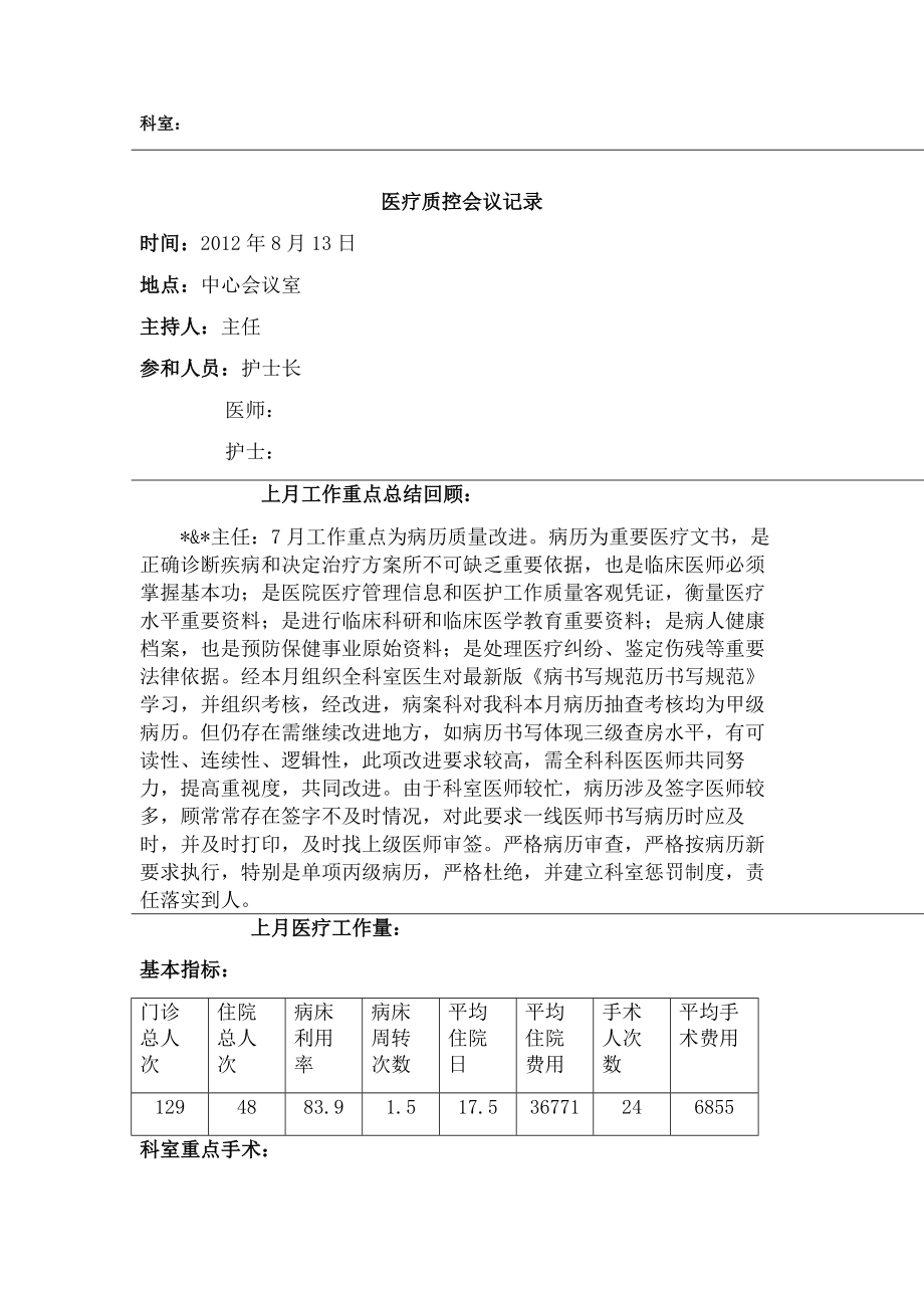 医疗质控会议记录.docx_第1页