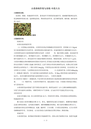 小茴香的作用与功效中药大全.docx