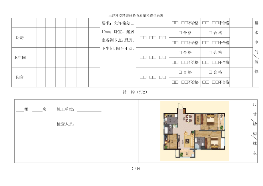 土建移交精装修验收质量检查记录表.docx_第2页