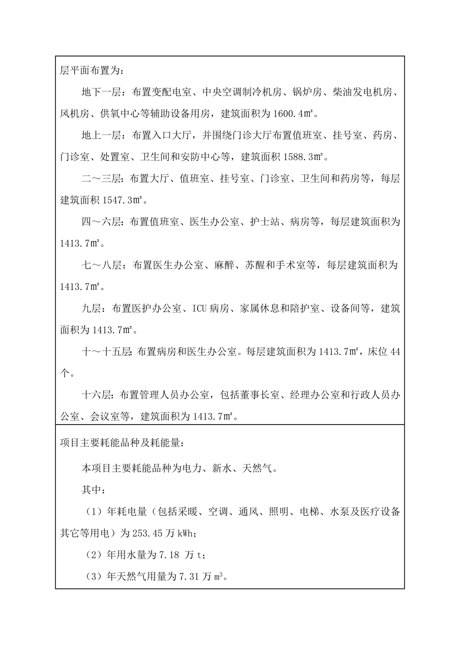 医院泌尿外科大楼节能评估报告表.docx_第2页