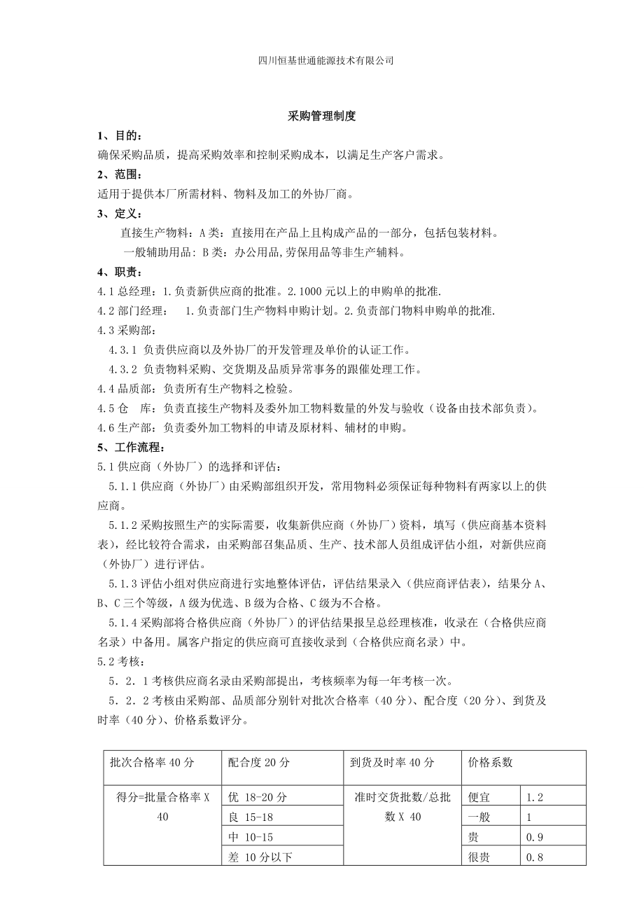 供应商管理及采购管理程序.doc_第1页