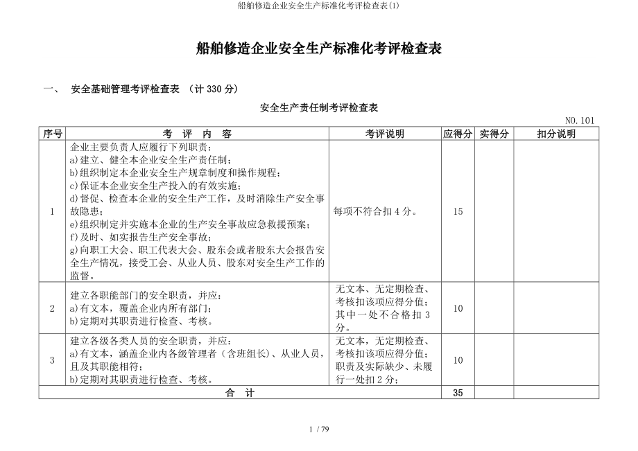 船舶修造企业安全生产标准化考评检查表1.docx_第1页