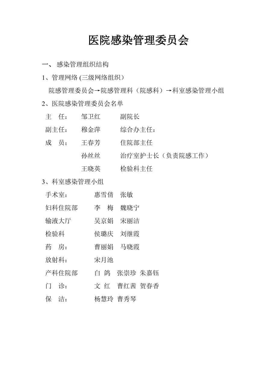 医院感染管理委员会制度职责.docx_第1页