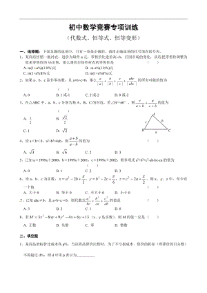 代数式、恒等式、恒等变形(详解).doc