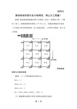 如何计算场地地形图和各方格网挖填土方工程量.docx