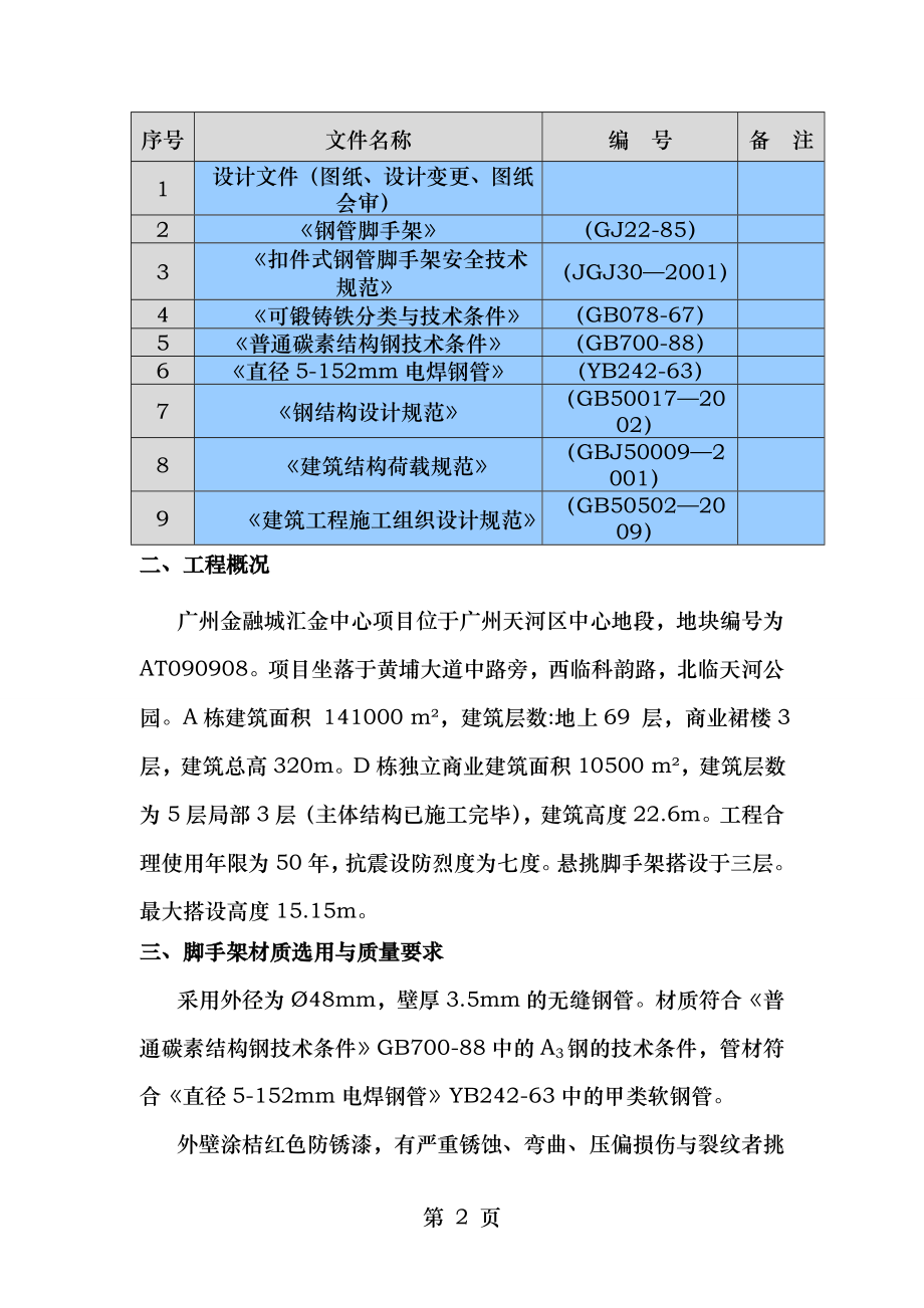 悬挑脚手架施工方案工字钢.doc_第2页