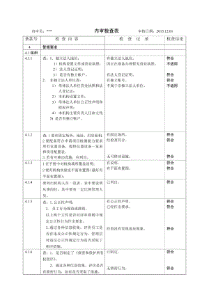 最新实验室资质认定内审检查表.docx