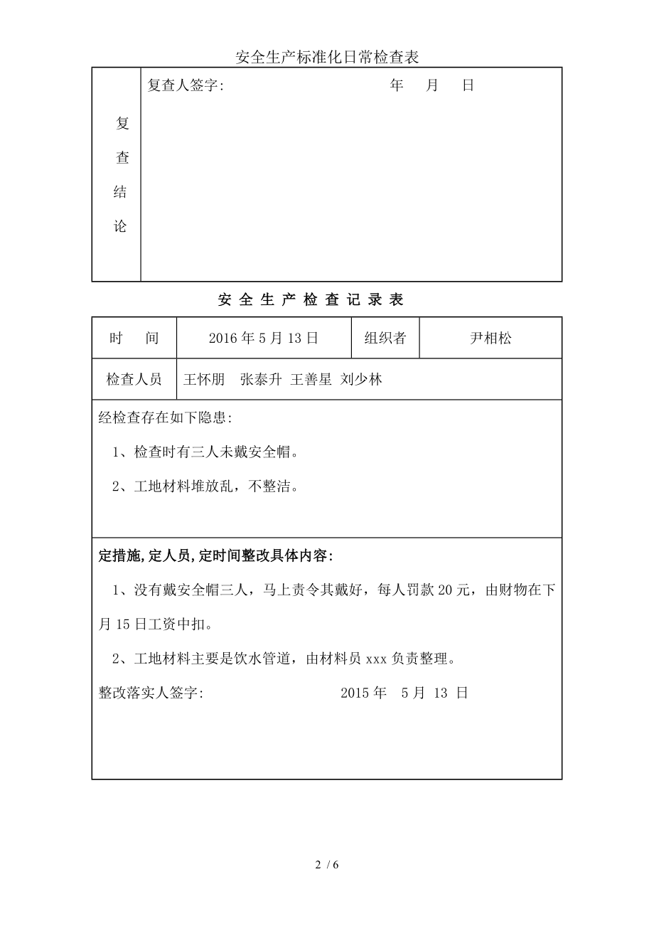 安全生产标准化日常检查表.docx_第2页