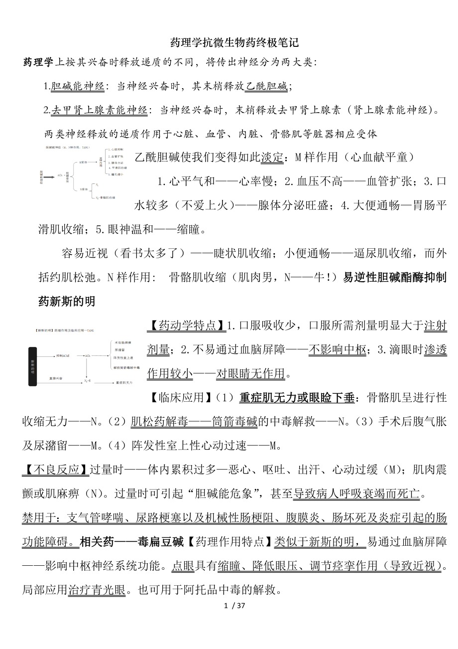 药理学抗微生物药终极笔记.docx_第1页