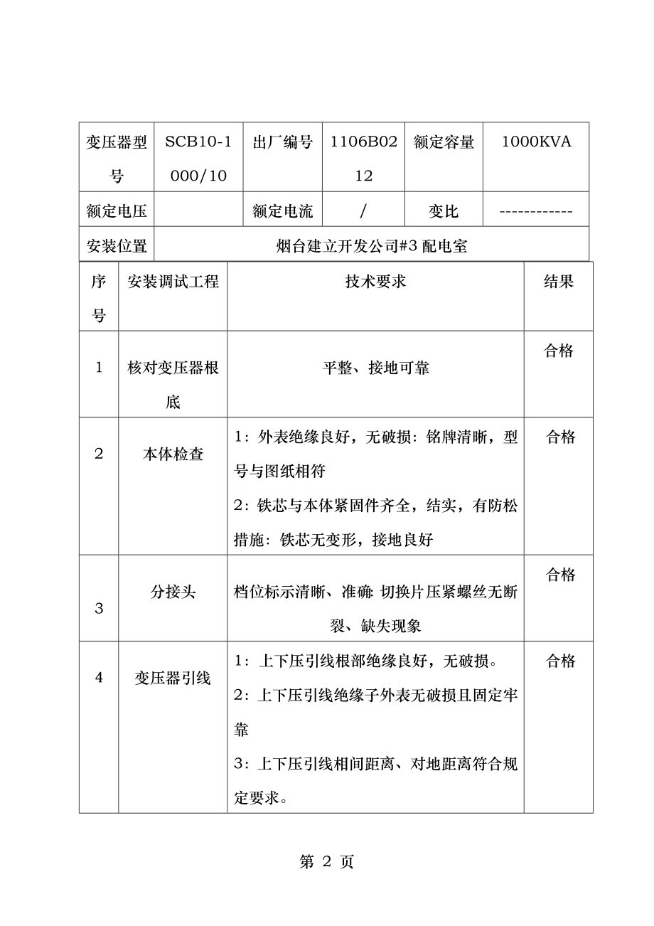 工程安装调试记录整套.doc_第2页