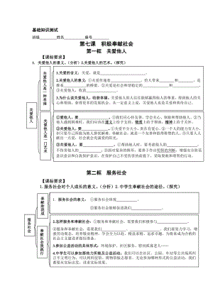 八年级道德与法治上册第七课知识点思维导图(测试).doc