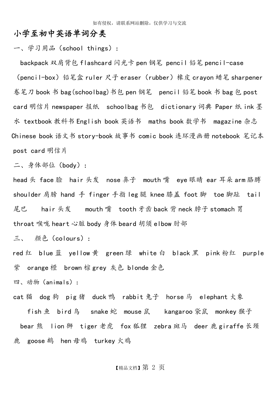 小学至初中英语单词分类表.doc_第2页