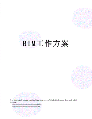 最新BIM工作方案.doc