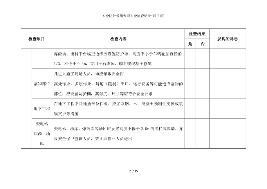 安全防护设施专项安全检查记录.docx_第2页