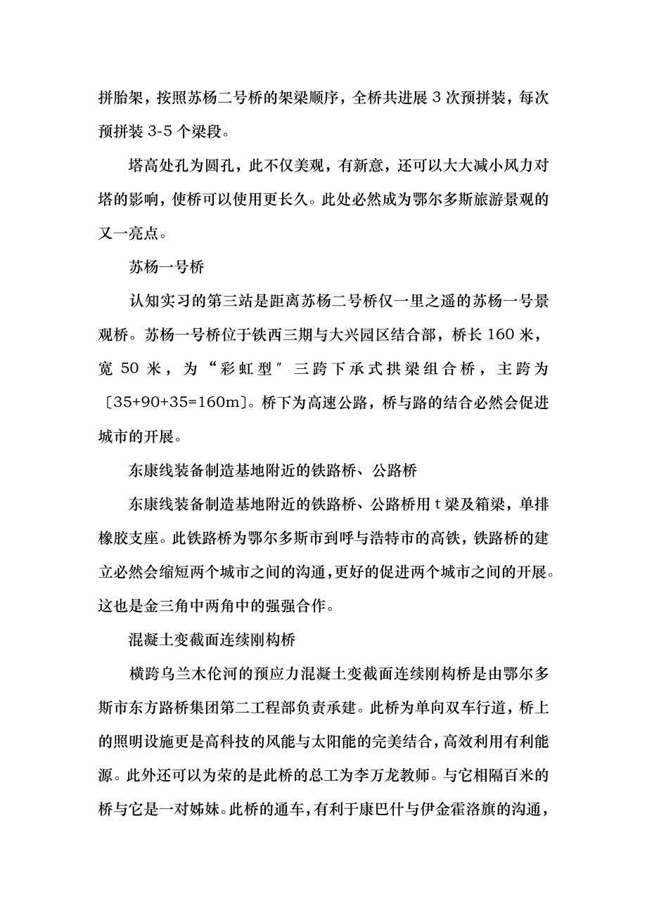 土木工程系大学生桥梁工程认知实习报告.docx_第2页