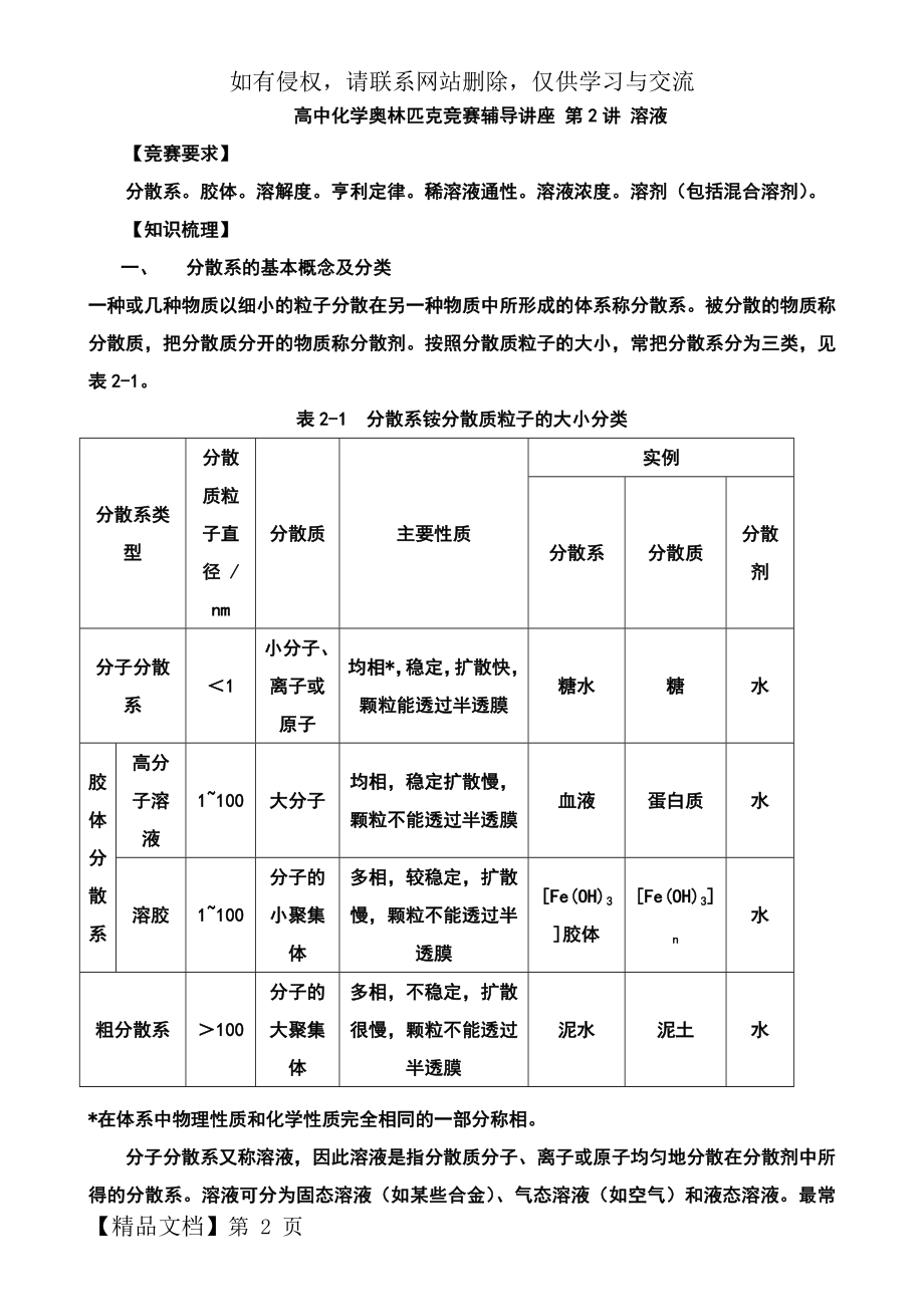 高中化学奥林匹克竞赛辅导讲座-第2讲-溶液.doc_第2页