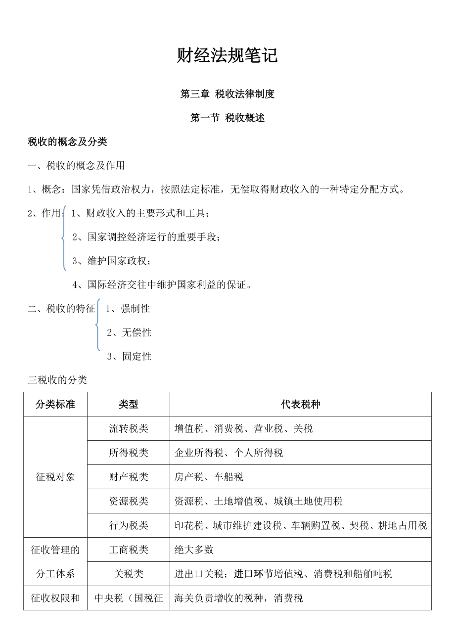 财经法规第三章税收法律制度.doc_第1页