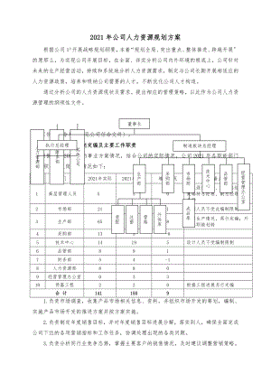 2014年公司人力资源规划方案简版.doc