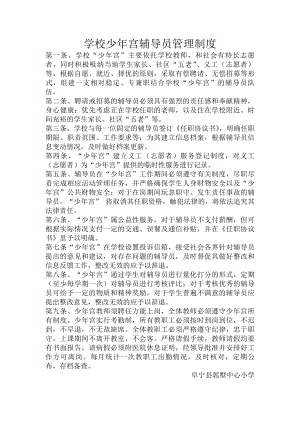 学校少年宫辅导员管理制度.docx